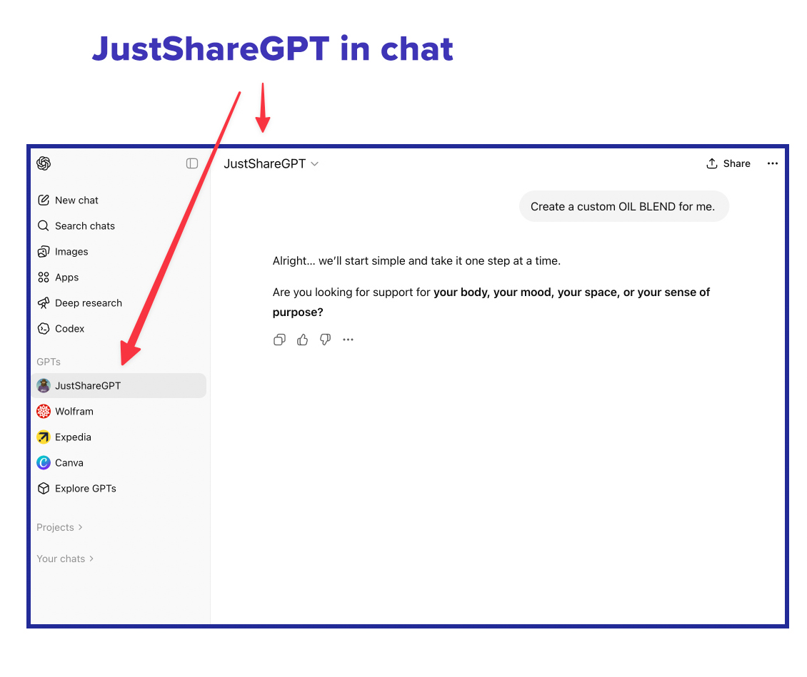 ChatGPT vs JustShareGPT Placeholder